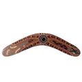 12" / 30cm BOOMERANG - HARDWOOD - ABORIGINAL ART - BUSH TUCKER TAN - AUSTRALIA, INDIGENOUS, SOUVENIR, GIFT