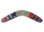 14" / 35cm BOOMERANG + STAND - HARDWOOD - ABORIGINAL ART - SAMANTHA NAPANGARTI - AUSTRALIA, INDIGENOUS, SOUVENIR, GIFT