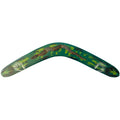 22" / 55cm BOOMERANG - HARDWOOD - ABORIGINAL ART - SNAKE, GREEN - AUSTRALIA, INDIGENOUS, SOUVENIR, GIFT
