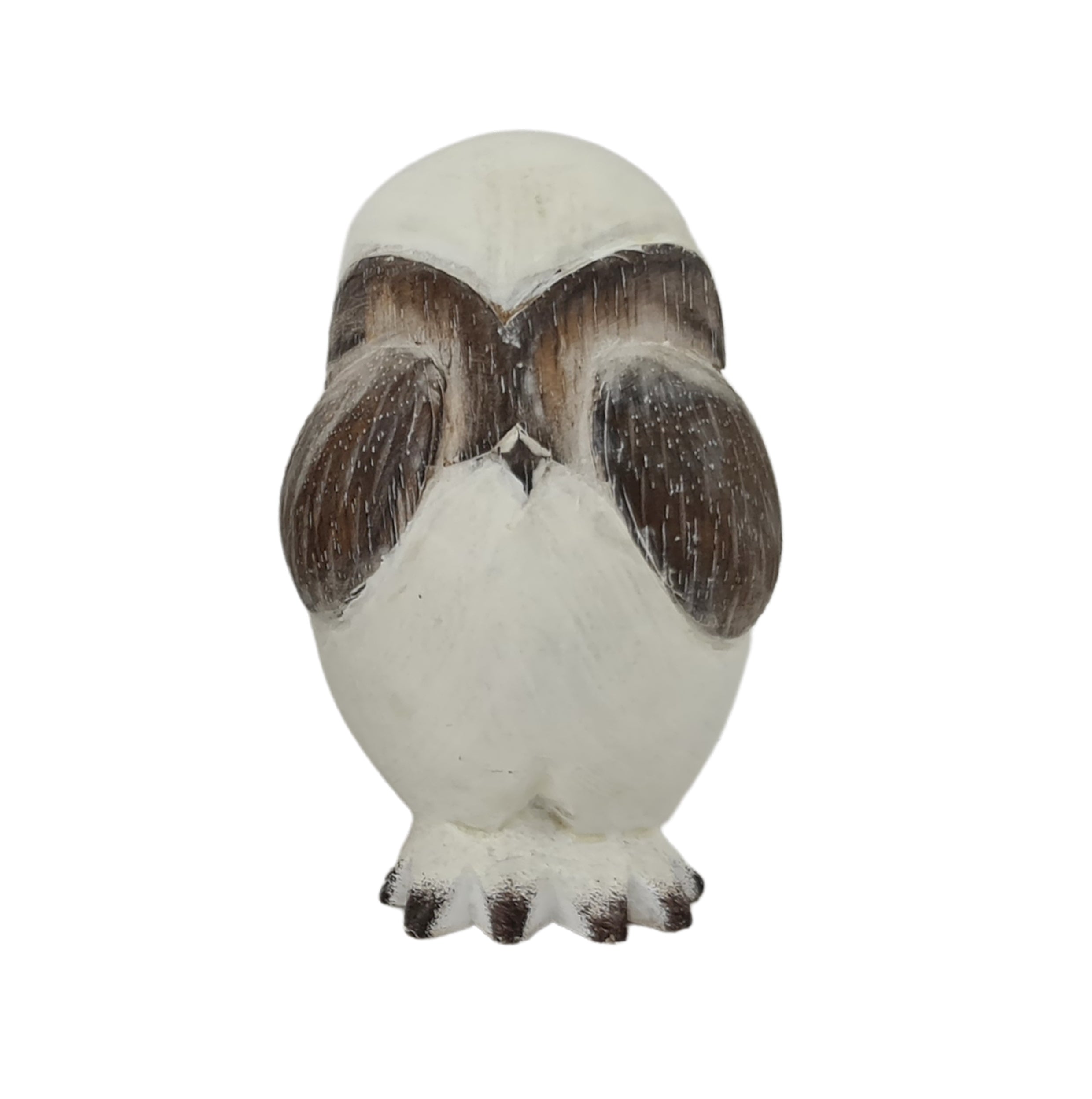 OWL FIGURINE x 3 - THREE CHEEKY OWLS, 10cmH - STANDING ORNAMENT - AUSTRALIA, SOUVENIR, GIFT, BIRD