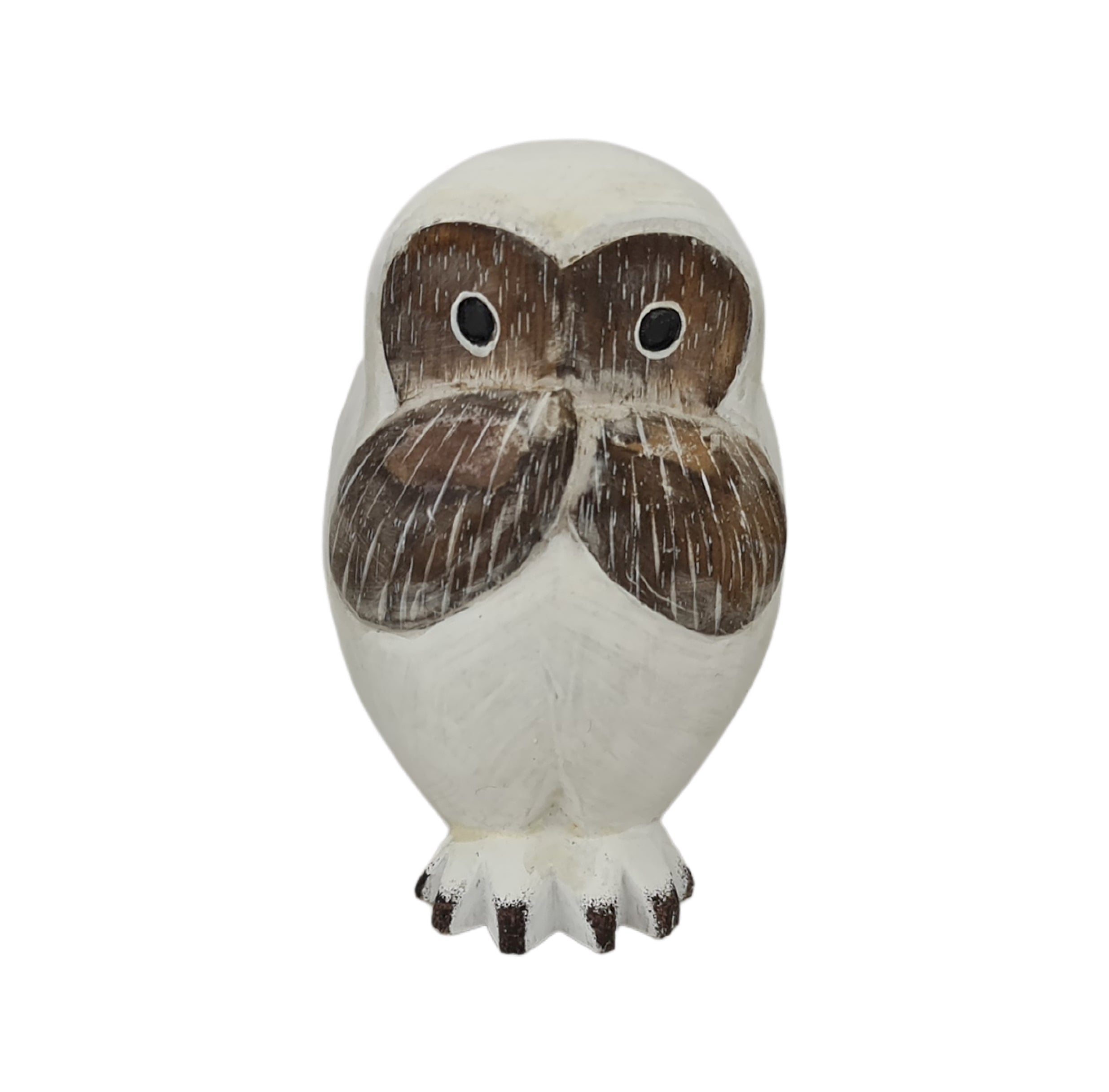 OWL FIGURINE x 3 - THREE CHEEKY OWLS, 10cmH - STANDING ORNAMENT - AUSTRALIA, SOUVENIR, GIFT, BIRD