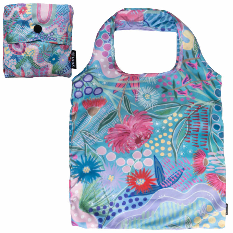 3 x SHOPPING BAGS, TOTE BAGS, BEACH BAGS, SWIMMING BAGS - ABORIGINAL ART - REUSABLE, WATERPROOF - ARTIST COLLECTION, CAITLYN DAVIES-PLUMMER - AUSTRALIA, INDIGENOUS, SOUVENIR, GIFT