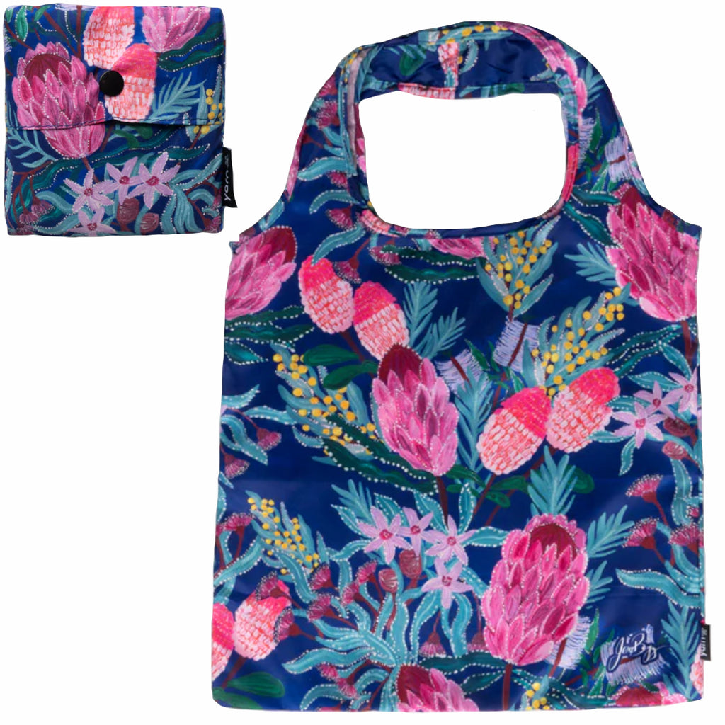 3 x SHOPPING BAGS, TOTE BAGS, BEACH BAGS, SWIMMING BAGS - ABORIGINAL ART - REUSABLE, WATERPROOF - NATIVE FLOWERS, JESSICA BEGG - AUSTRALIA, INDIGENOUS, SOUVENIR, GIFT