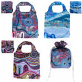 3 x SHOPPING BAGS, TOTE BAGS, BEACH BAGS, SWIMMING BAGS - ABORIGINAL ART - REUSABLE, WATERPROOF - ARTIST COLLECTION, JESSICA BEGG - AUSTRALIA, INDIGENOUS, SOUVENIR, GIFT