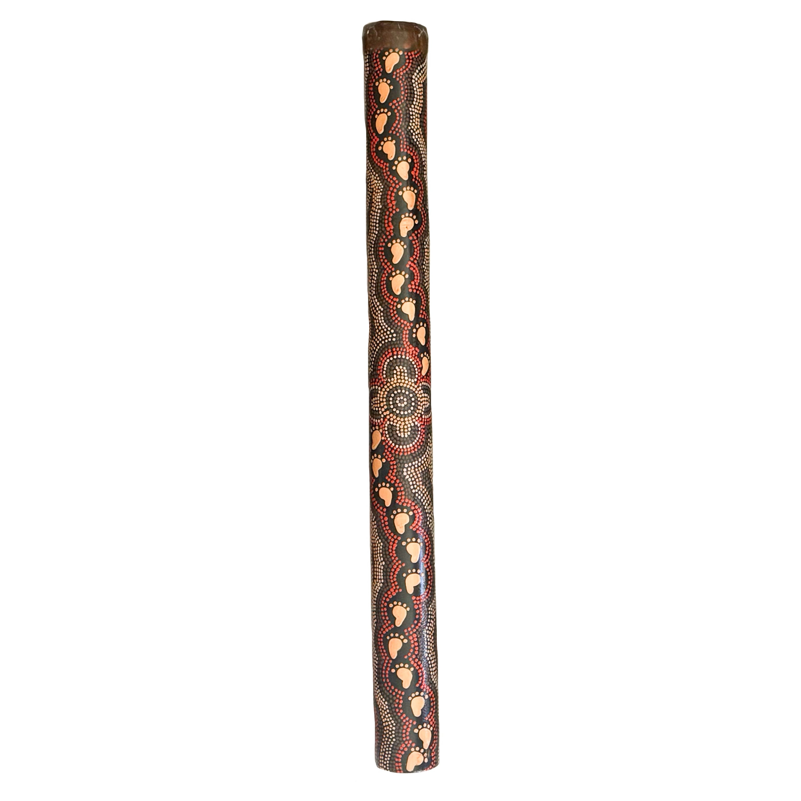 60cm / 24" DIDGERIDOO, BAMBOO - ABORIGINAL ART - ON WALKABOUT OCHRE - AUSTRALIA, INDIGENOUS, SOUVENIR, GIFT