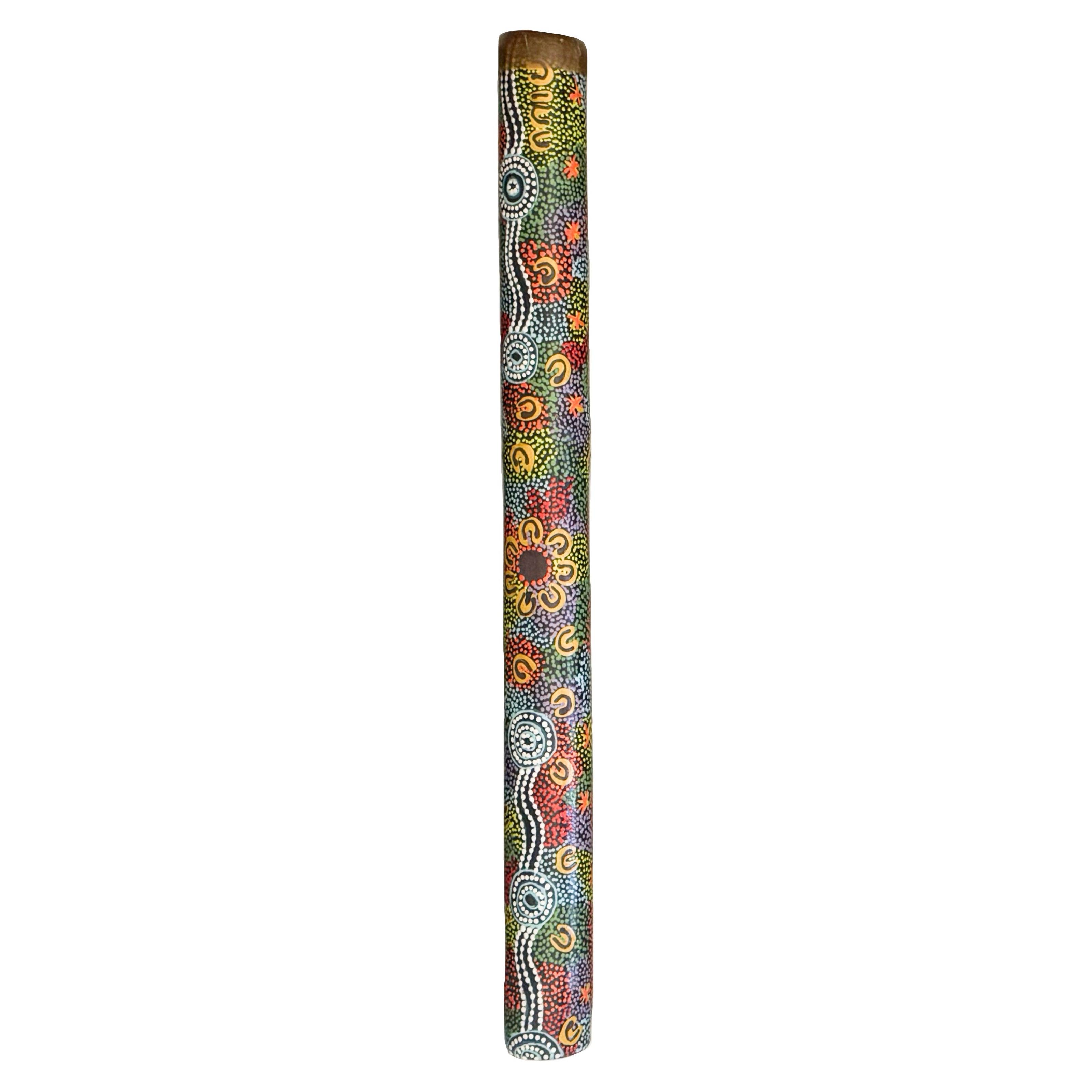 60cm / 24" DIDGERIDOO, BAMBOO - ABORIGINAL ART - WOMEN GATHERING AT WATETHOLES - AUSTRALIA, INDIGENOUS, SOUVENIR, GIFT