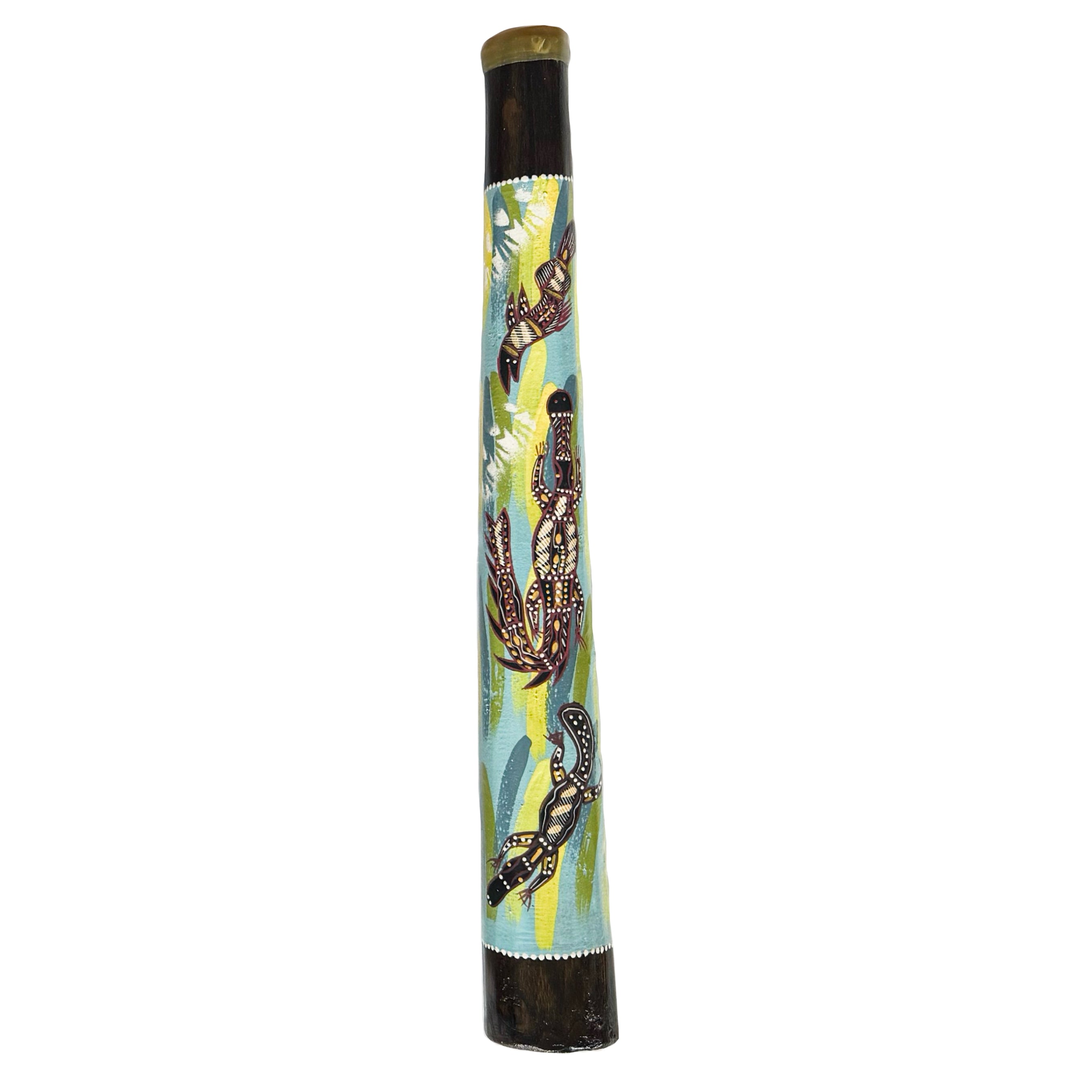 60cm / 24" DIDGERIDOO, HARDWOOD - ABORIGINAL ART - FRESHWATER TOTEMS - AUSTRALIA, INDIGENOUS, SOUVENIR, GIFT