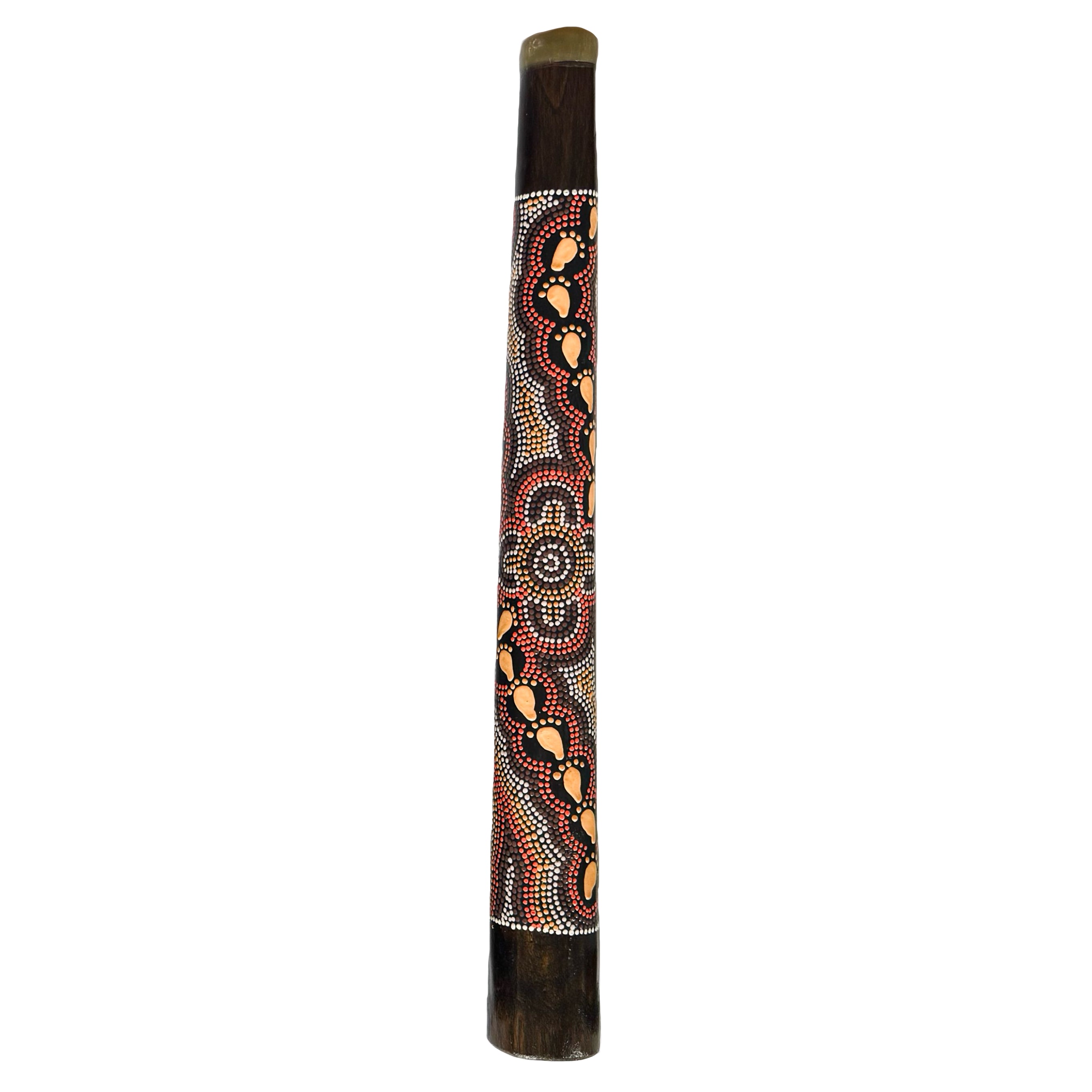 60cm / 24" DIDGERIDOO, HARDWOOD - ABORIGINAL ART - ON WALKABOUT OCHRE - AUSTRALIA, INDIGENOUS, SOUVENIR, GIFT