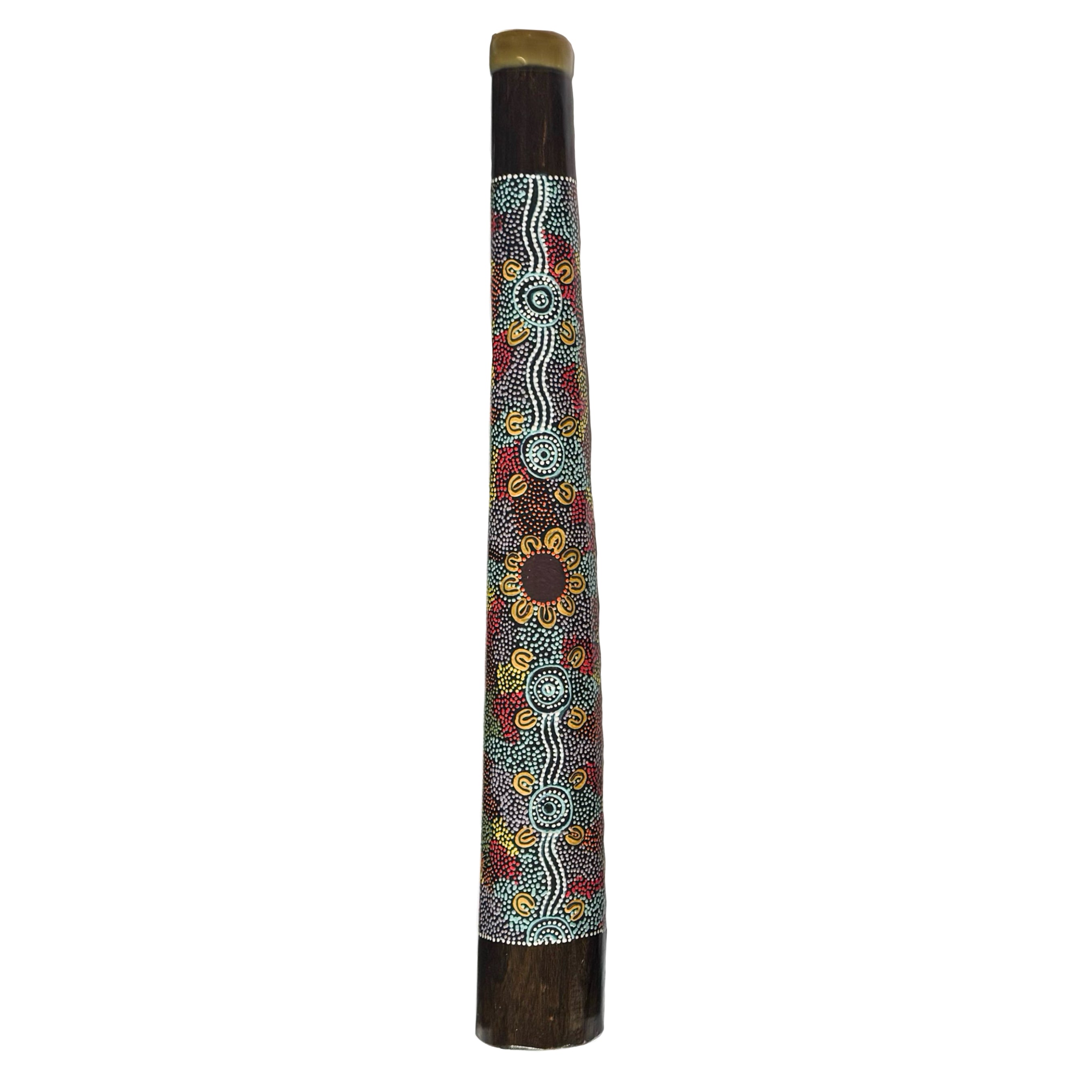 60cm / 24" DIDGERIDOO, HARDWOOD - ABORIGINAL ART - WOMEN GATHERING AT WATERHOLES - AUSTRALIA, INDIGENOUS, SOUVENIR, GIFT