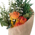 FLOWER BOUQUET, 50cmH - AUSTRALIAN NATIVES - ORANGE - ARTIFICIAL, GIFT, WEDDING, VASE, DECOR