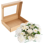 BOX OF FLOWERS - WHITE - MIXED FLOWERS - ARTIFICIAL FLOWERS - MAKE YOUR OWN BOUQUET, DIY, WEDDING, BRIDESMAID, BRIDE