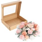 BOX OF FLOWERS - PINK & WHITE - ROSE & CHRYSANTHEMUM - ARTIFICIAL FLOWERS - MAKE YOUR OWN BOUQUET, DIY, WEDDING, BRIDESMAID, BRIDE