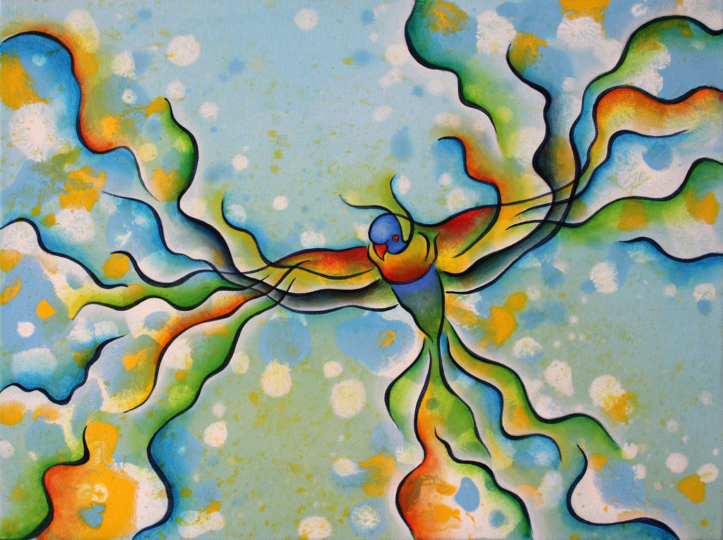 6 PLACEMATS + 6 COASTERS - MADE IN AUSTRALIA - WATERPROOF - RAINBOW LORIKEET BIRDS - SOUVENIR, GIFT