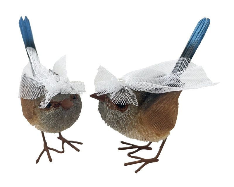 wedding cake topper bride bride blue wren