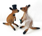 WEDDING CAKE TOPPER - BRIDE & GROOM - KANGAROO - AUSTRALIA, SOUVENIR, GIFT, ANIMAL