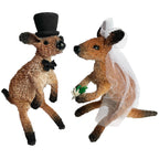 WEDDING CAKE TOPPER - BRIDE & GROOM - KANGAROO - AUSTRALIA, SOUVENIR, GIFT, ANIMAL