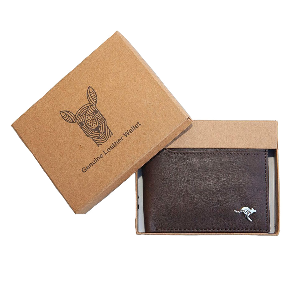 aboriginal leather wallet brown