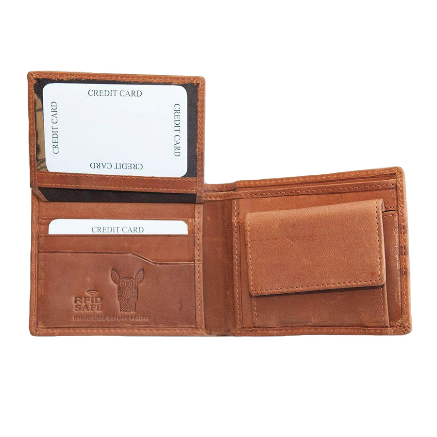 aboriginal leather wallet light brown tan