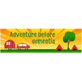 BUMPER STICKER - MADE IN AUSTRALIA - 220x60mm - ADVENTURE BEFORE DEMENTIA - YELLOW SUN - NOMAD, CAR, CARAVAN, MOTORHOME, SOUVENIR