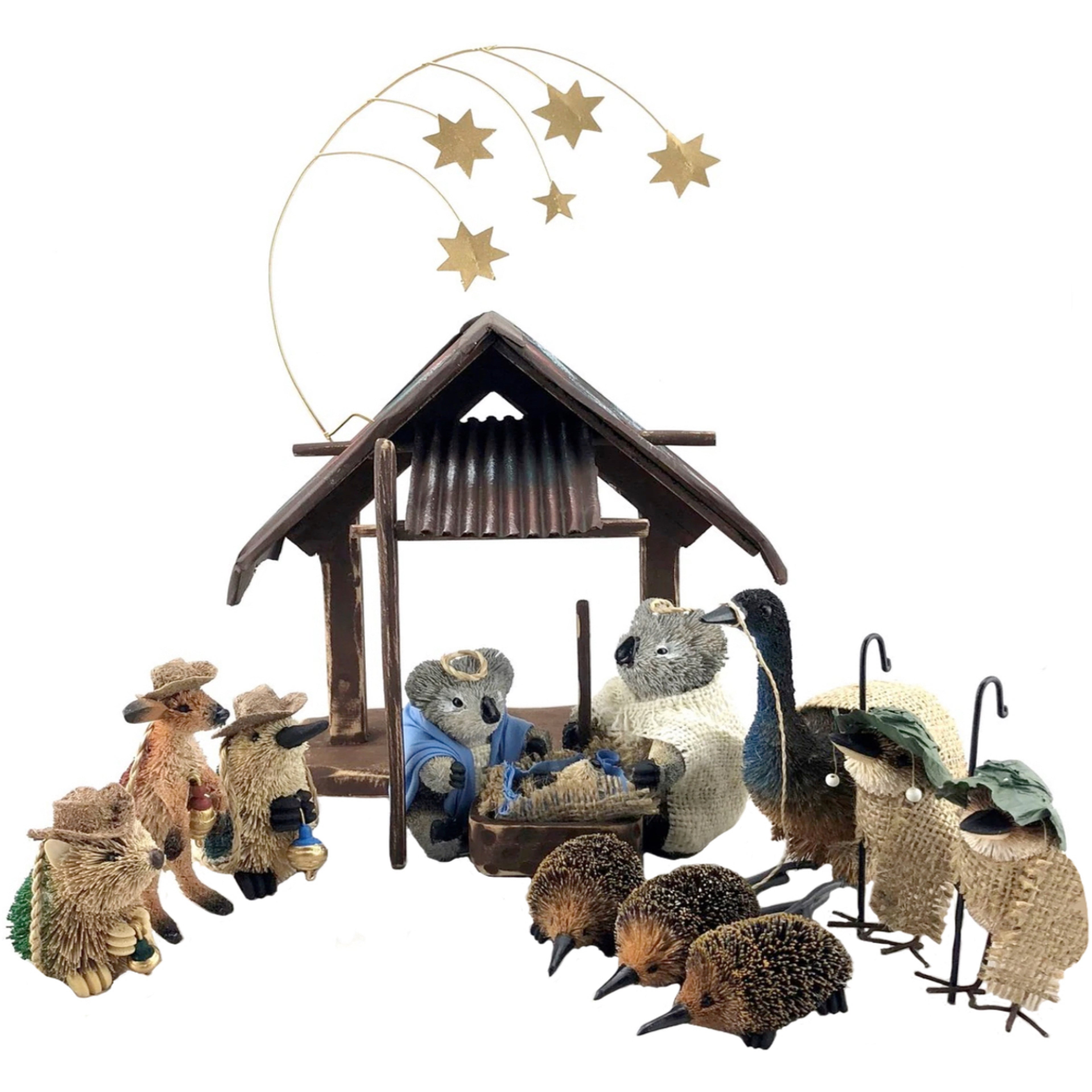 NATIVITY SCENE, CHRISTMAS DISPLAY - 15 PIECE SET - AUSTRALIA ANIMALS & BIRDS - SOUVENIR, GIFT, XMAS