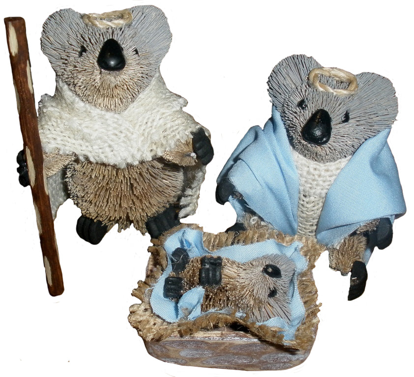 NATIVITY SCENE, CHRISTMAS DISPLAY - 15 PIECE SET - AUSTRALIA ANIMALS & BIRDS - SOUVENIR, GIFT, XMAS