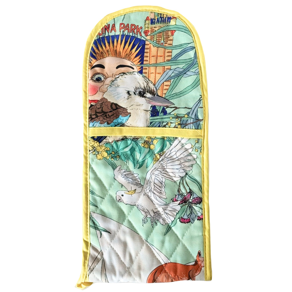 australian tea towel, oven mitt