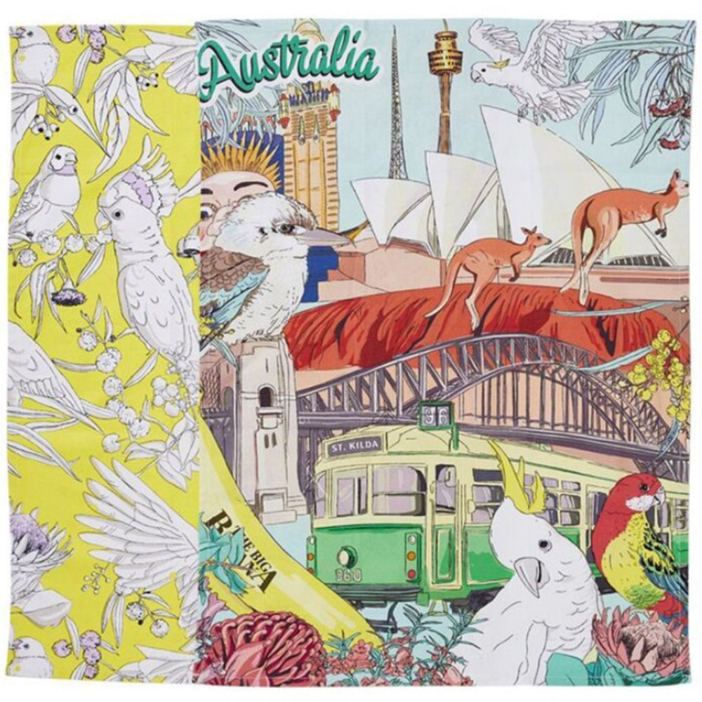 australian tea towel, oven mitt