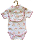 baby romper and bib kangaroo pink