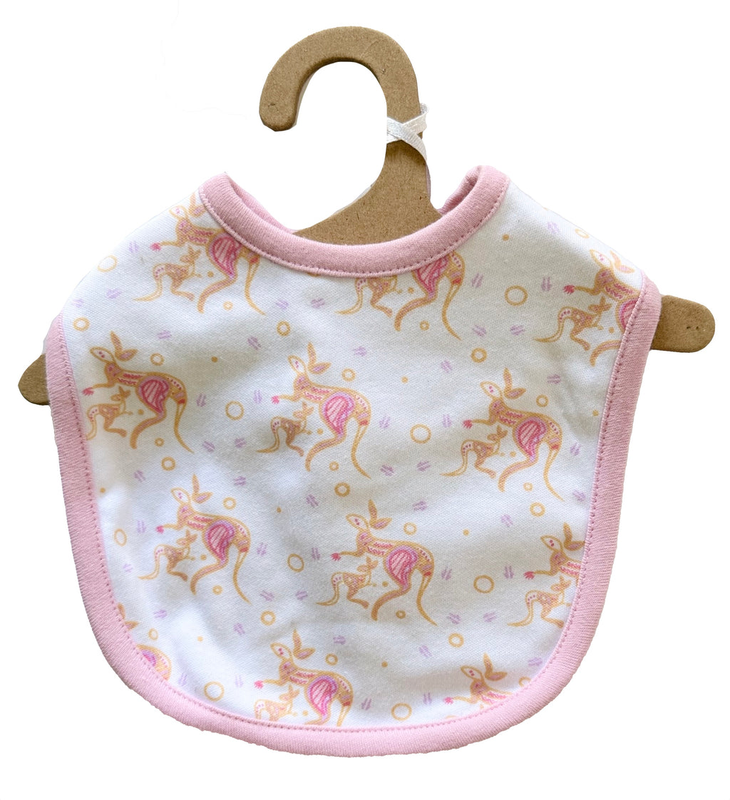 baby romper and bib kangaroo pink