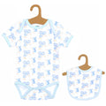 baby romper and bib koala blue