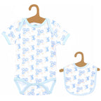 baby romper and bib koala blue