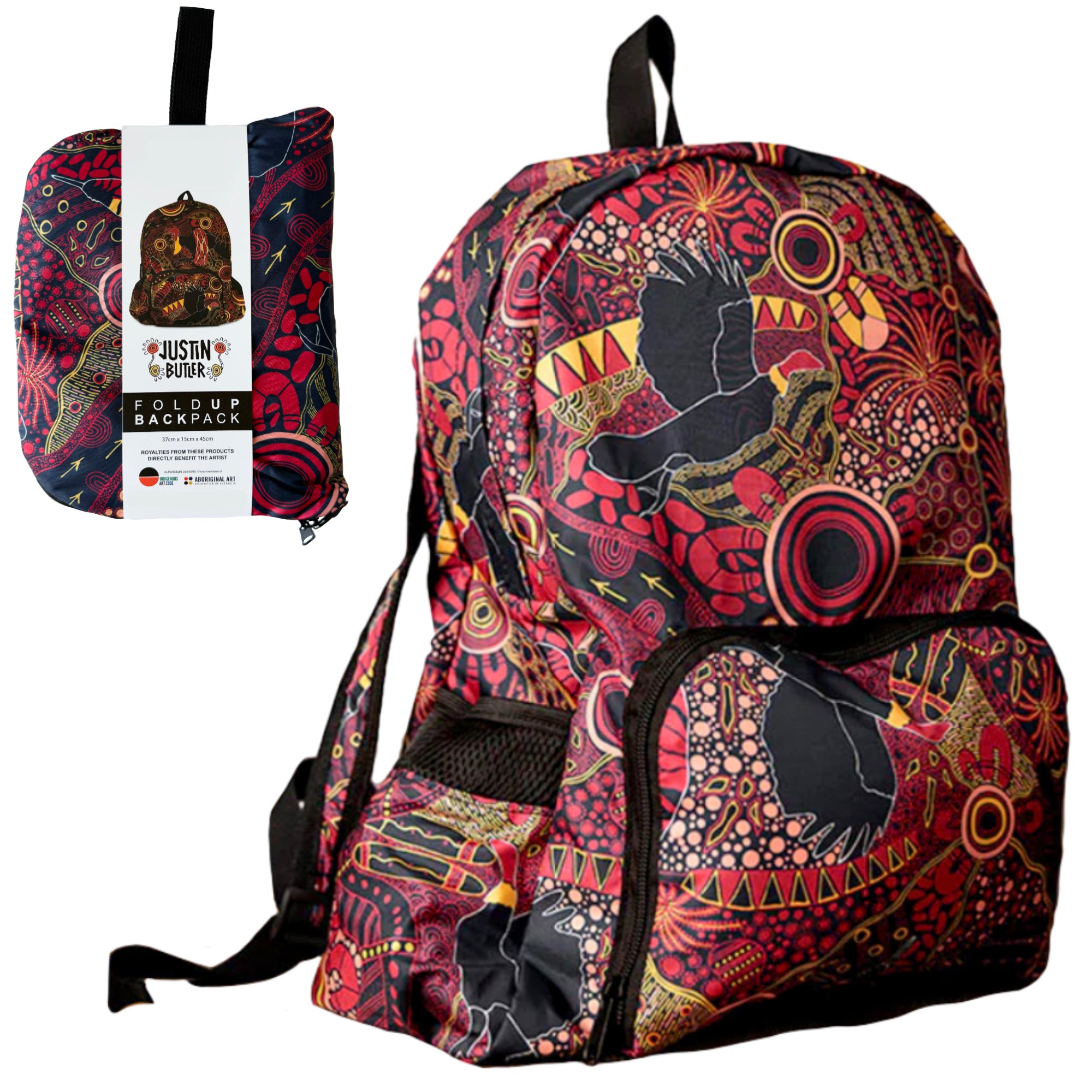 Fold-up Backpack - Travel, Lightweight - Aboriginal, Australia - Justi ...