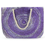 LARGE BEACH BAG, TOTE BAG, OVERNIGHT BAG - ABORIGINAL ART - SABRINA ROBERTSON, PURPLE - AUSTRALIA, INDIGENOUS, SOUVENIR, GIFT