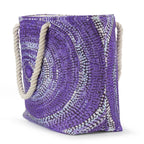 LARGE BEACH BAG, TOTE BAG, OVERNIGHT BAG - ABORIGINAL ART - SABRINA ROBERTSON, PURPLE - AUSTRALIA, INDIGENOUS, SOUVENIR, GIFT