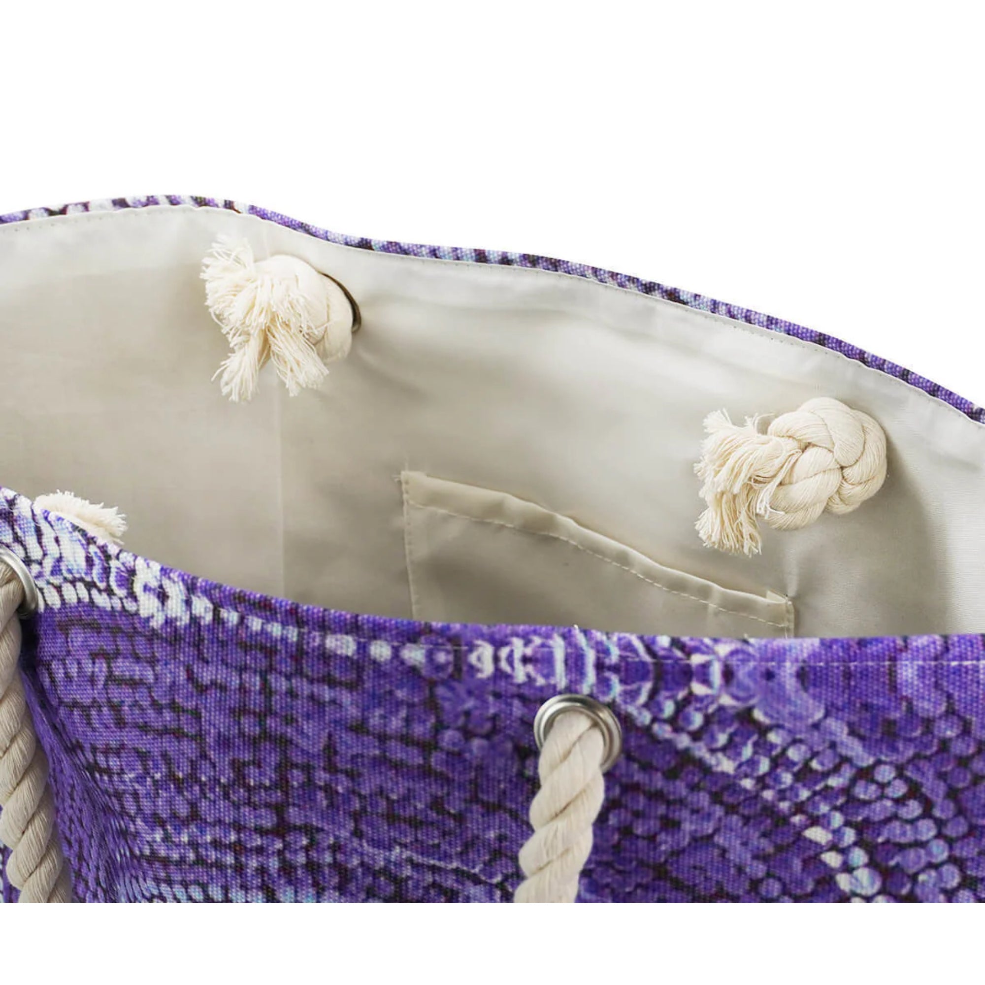 LARGE BEACH BAG, TOTE BAG, OVERNIGHT BAG - ABORIGINAL ART - SABRINA ROBERTSON, PURPLE - AUSTRALIA, INDIGENOUS, SOUVENIR, GIFT