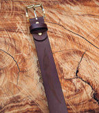 MENS BELT - 100% LEATHER - BROWN - LARGE, 40-42" - MADE IN AUSTRALIA - ABORIGINAL ART - GUM LEAVES - AUSTRALIA, INDIGENOUS, SOUVENIR, GIFT