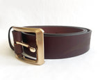 MENS BELT - 100% LEATHER - BROWN - MEDIUM, 36-38" - MADE IN AUSTRALIA - ABORIGINAL ART - GUM LEAVES - AUSTRALIA, INDIGENOUS, SOUVENIR, GIFT