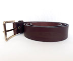 MENS BELT - 100% LEATHER - BROWN - XL, 44-46" - MADE IN AUSTRALIA - ABORIGINAL ART - GUM LEAVES - AUSTRALIA, INDIGENOUS, SOUVENIR, GIFT