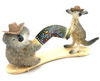 AUSTRALIAN FIGURINE - KOALA, KANGAROO, BOOMERANG, AKUBRA HAT - STANDING ORNAMENT - ABORIGINAL, AUSTRALIA, INDIGENOUS, SOUVENIR, GIFT