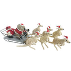 CHRISTMAS SCENE - 10 PIECE SET - AUSTRALIA ANIMALS - KANGAROO, KOALA, SANTA, SLEIGH - AUSTRALIA, SOUVENIR, GIFT, XMAS