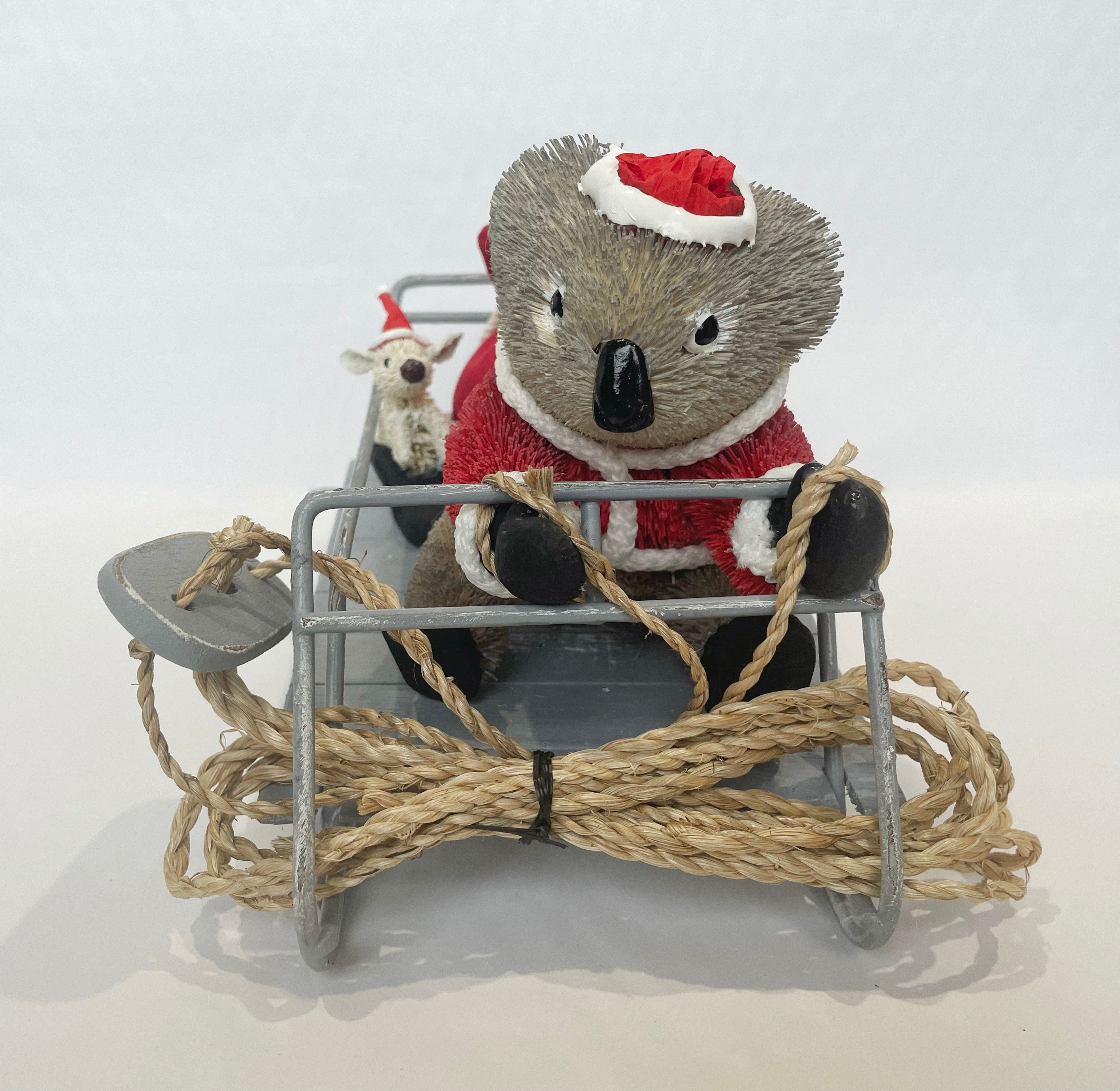 CHRISTMAS SCENE - 10 PIECE SET - AUSTRALIA ANIMALS - KANGAROO, KOALA, SANTA, SLEIGH - AUSTRALIA, SOUVENIR, GIFT, XMAS