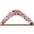 14" / 35cm RETURNING BOOMERANG + STAND - ABORIGINAL ART - MADE IN AUSTRALIA - FELICITY ROBERTSON - INDIGENOUS, SOUVENIR, GIFT