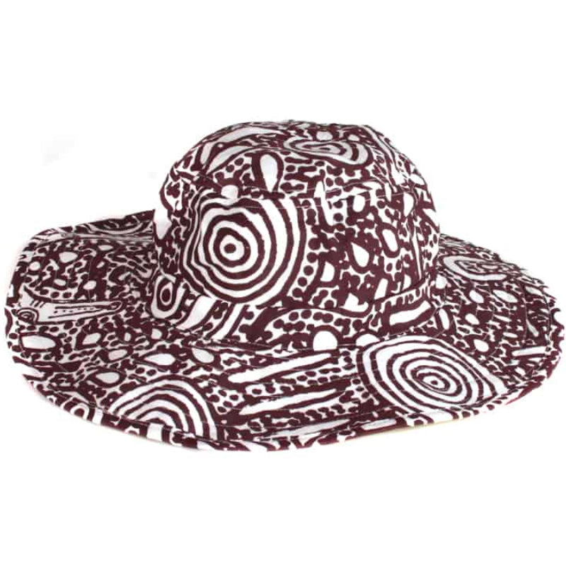 BUCKET HAT - ABORIGINAL ART - SMALL, 53cm - STEPHEN PITJARA - AUSTRALIA, INDIGENOUS, SOUVENIR, GIFT