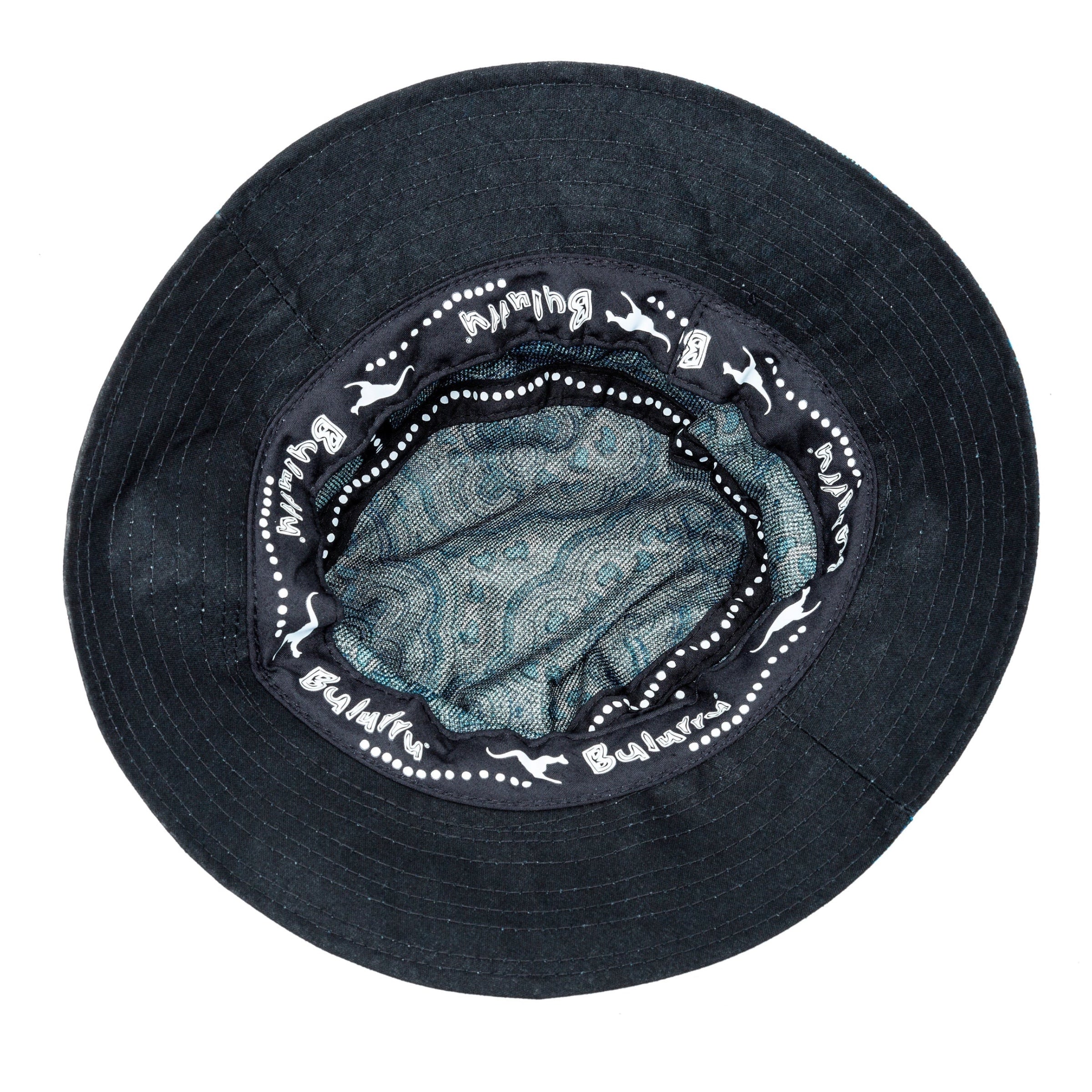 BUCKET HAT, 56cm - ABORIGINAL ART - MEETING PLACE WATER - AUSTRALIA, INDIGENOUS, SOUVENIR, GIFT