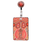 RETRACTABLE ID CARD HOLDER WITH CLIP - ABORIGINAL ART - LEAVING FOOTPRINTS - AUSTRALIA, INDIGENOUS, SOUVENIR, GIFT