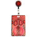 RETRACTABLE ID CARD HOLDER WITH CLIP - ABORIGINAL ART - LEAVING FOOTPRINTS - AUSTRALIA, INDIGENOUS, SOUVENIR, GIFT
