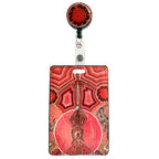 RETRACTABLE ID CARD HOLDER WITH CLIP - ABORIGINAL ART - LEAVING FOOTPRINTS - AUSTRALIA, INDIGENOUS, SOUVENIR, GIFT
