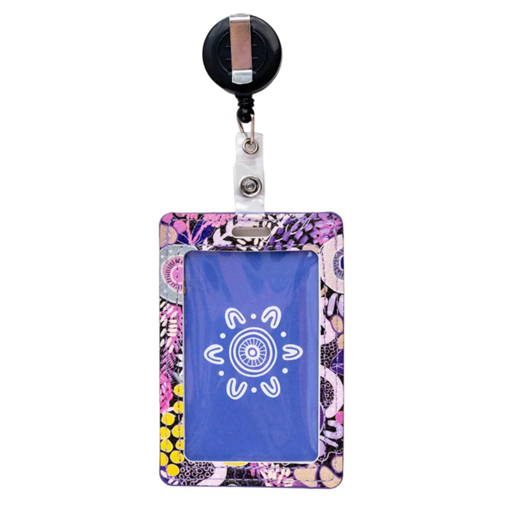 RETRACTABLE ID CARD HOLDER WITH CLIP - ABORIGINAL ART - LEGACY - AUSTRALIA, INDIGENOUS, SOUVENIR, GIFT