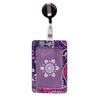 RETRACTABLE ID CARD HOLDER WITH CLIP - ABORIGINAL ART - MURU TO OUR BIRIWAL - AUSTRALIA, INDIGENOUS, SOUVENIR, GIFT