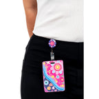 RETRACTABLE ID CARD HOLDER WITH CLIP - ABORIGINAL ART - THRIVING TOGETHER - AUSTRALIA, INDIGENOUS, SOUVENIR, GIFT